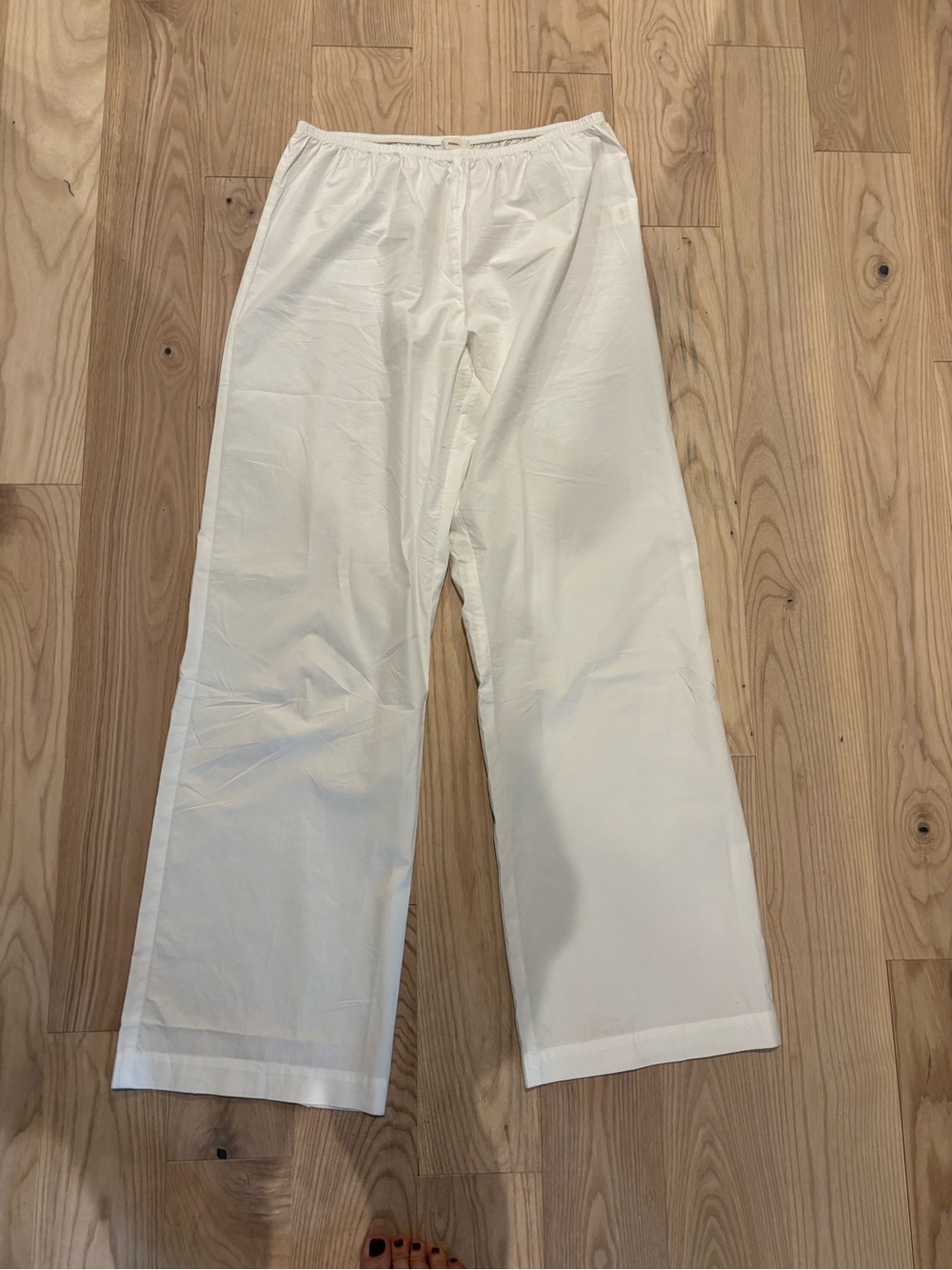 DONNI. White Wide-Leg Cotton Trousers - Picture 3 of 3